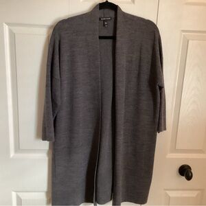 Eileen Fisher Gray Open Front Cardigan Sweater